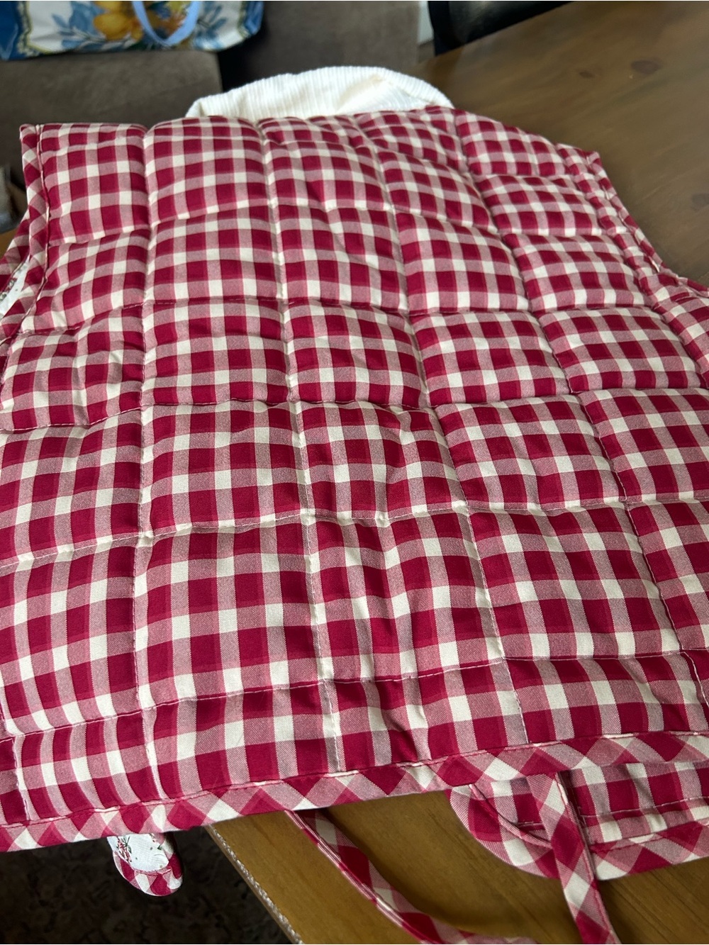 NWT CIDER OVERSIZED CONTRAST CHECK TIE FRONT BOW VEST - Picture 15 of 16